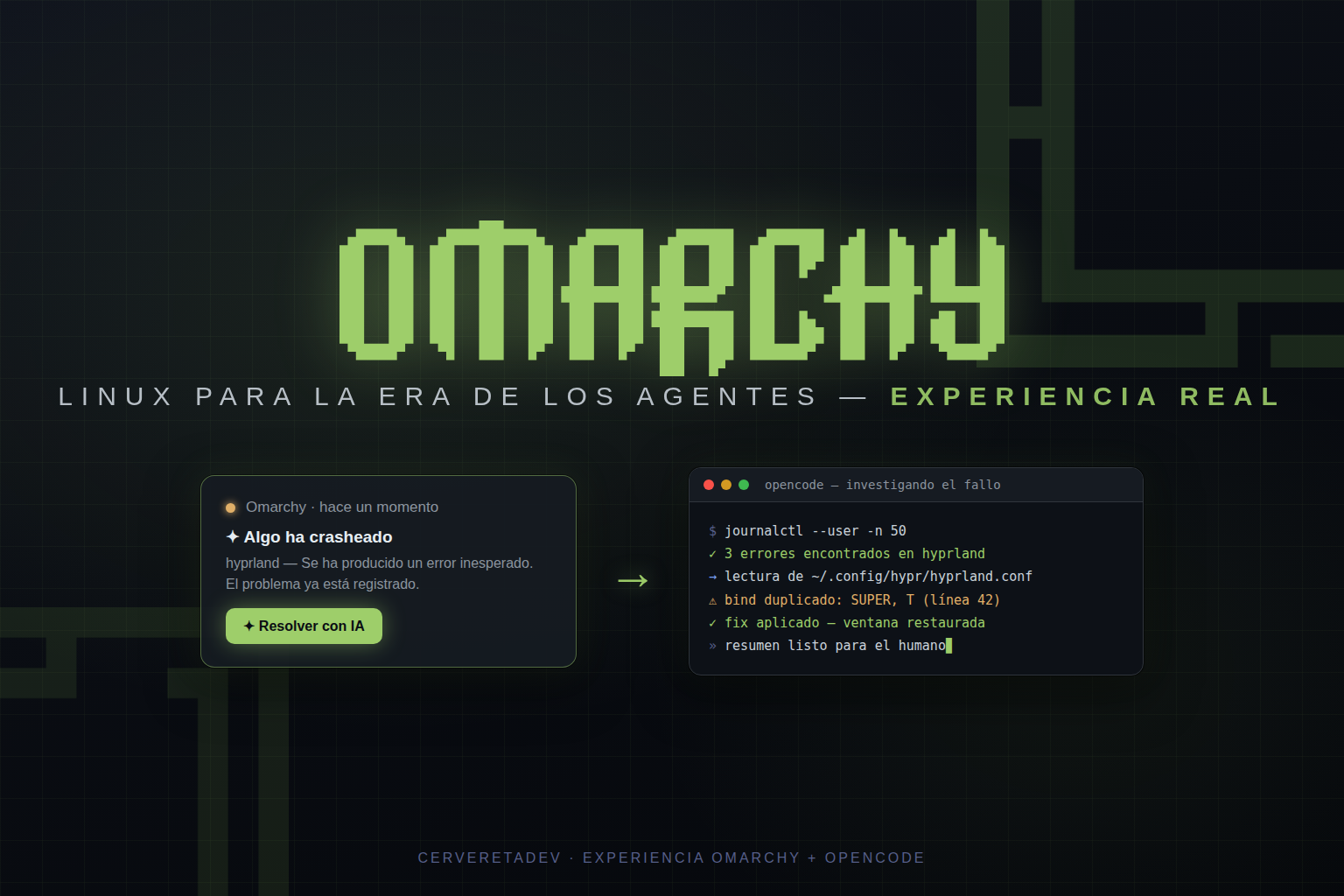 Omarchy + OpenCode: cuando tu sistema operativo llama al técnico por ti